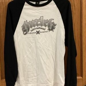 Hurley Women's White and Black T-shirt